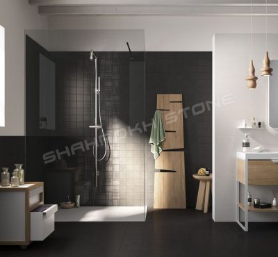 WC bath سرویس بهداشتی حمام نما حمام سنگی نما سنگ کار شده در سرویس حمام 10