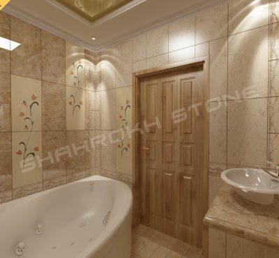 WC bath سرویس بهداشتی حمام نما حمام سنگی نما سنگ کار شده در سرویس حمام 104