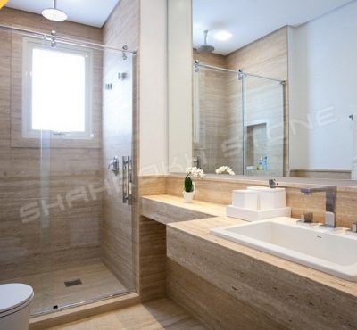 WC bath سرویس بهداشتی حمام نما حمام سنگی نما سنگ کار شده در سرویس حمام 108