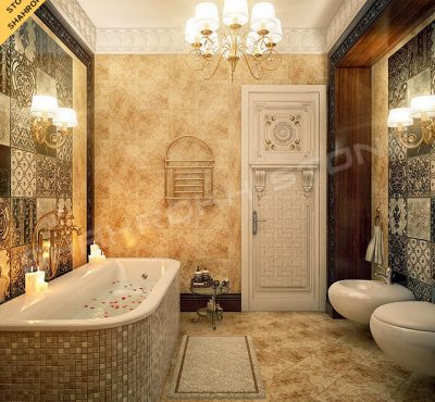 WC bath سرویس بهداشتی حمام نما حمام سنگی نما سنگ کار شده در سرویس حمام 172