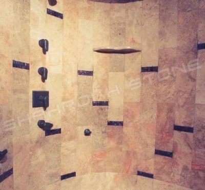 WC bath سرویس بهداشتی حمام نما حمام سنگی نما سنگ کار شده در سرویس حمام 263