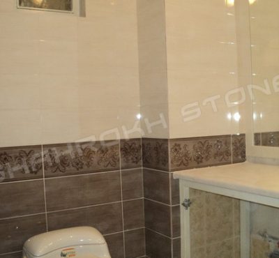 WC bath سرویس بهداشتی حمام نما حمام سنگی نما سنگ کار شده در سرویس حمام 314