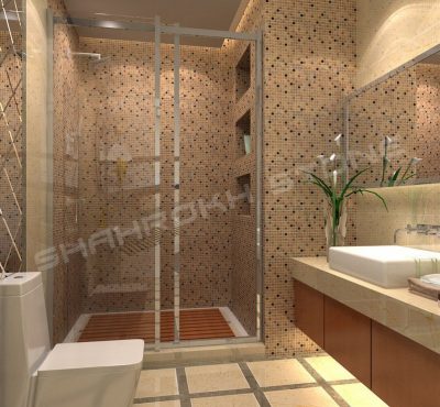 WC bath سرویس بهداشتی حمام نما حمام سنگی نما سنگ کار شده در سرویس حمام 39