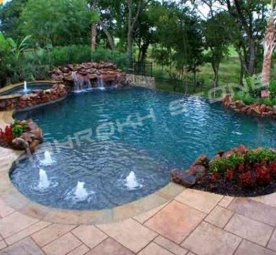 facade pool استخر سنگ مناسب استخر طرح استخر نما کار شده استخر استخر خانگی 21